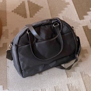 Lo & Sons OMG Weekender Travel Bag - Espresso Brown Nylon with Gold Hardware